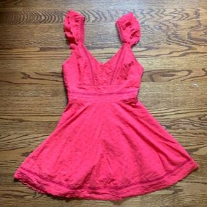 Red summery embroidered dress